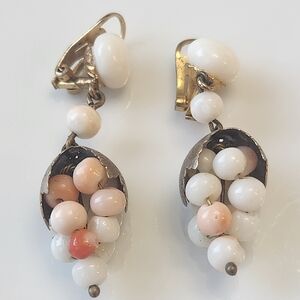 Vintage Antique Coral Bead Earrings